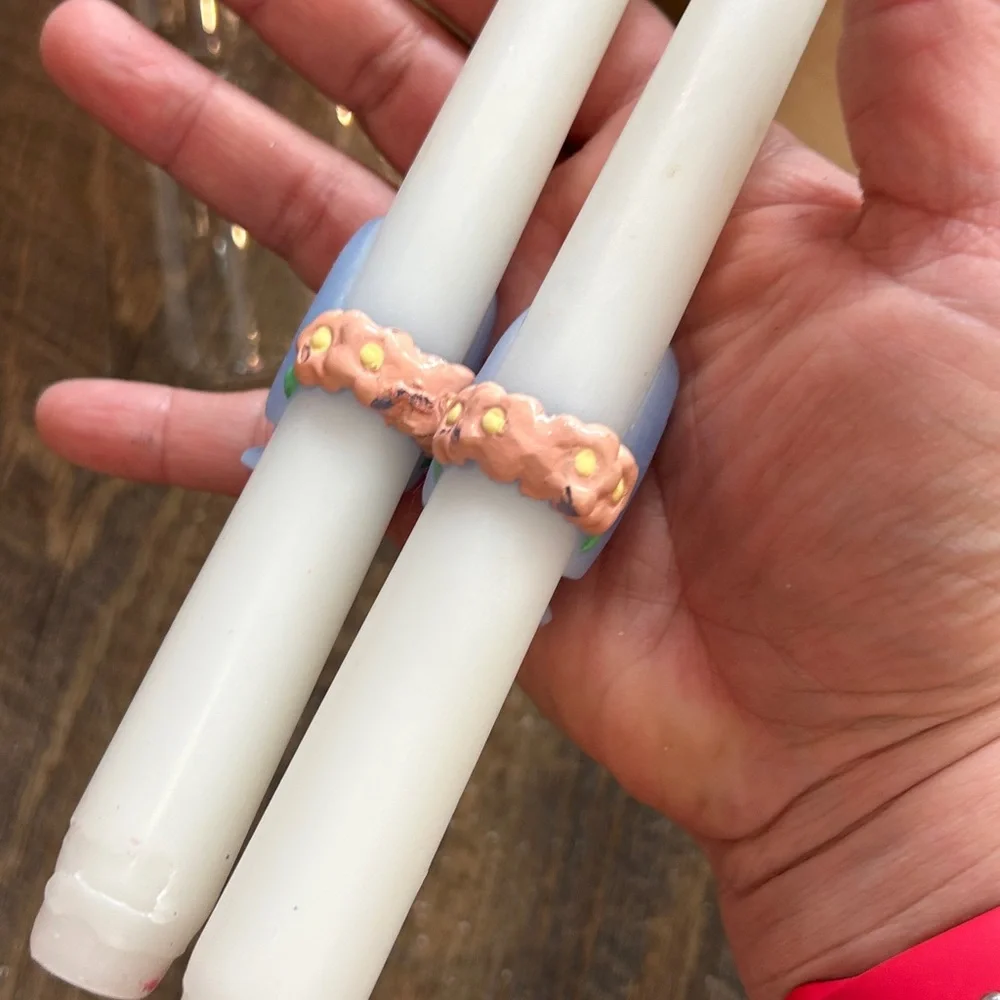 Avon Springtime Bunny Collection‎ Taper Candles. Never used
